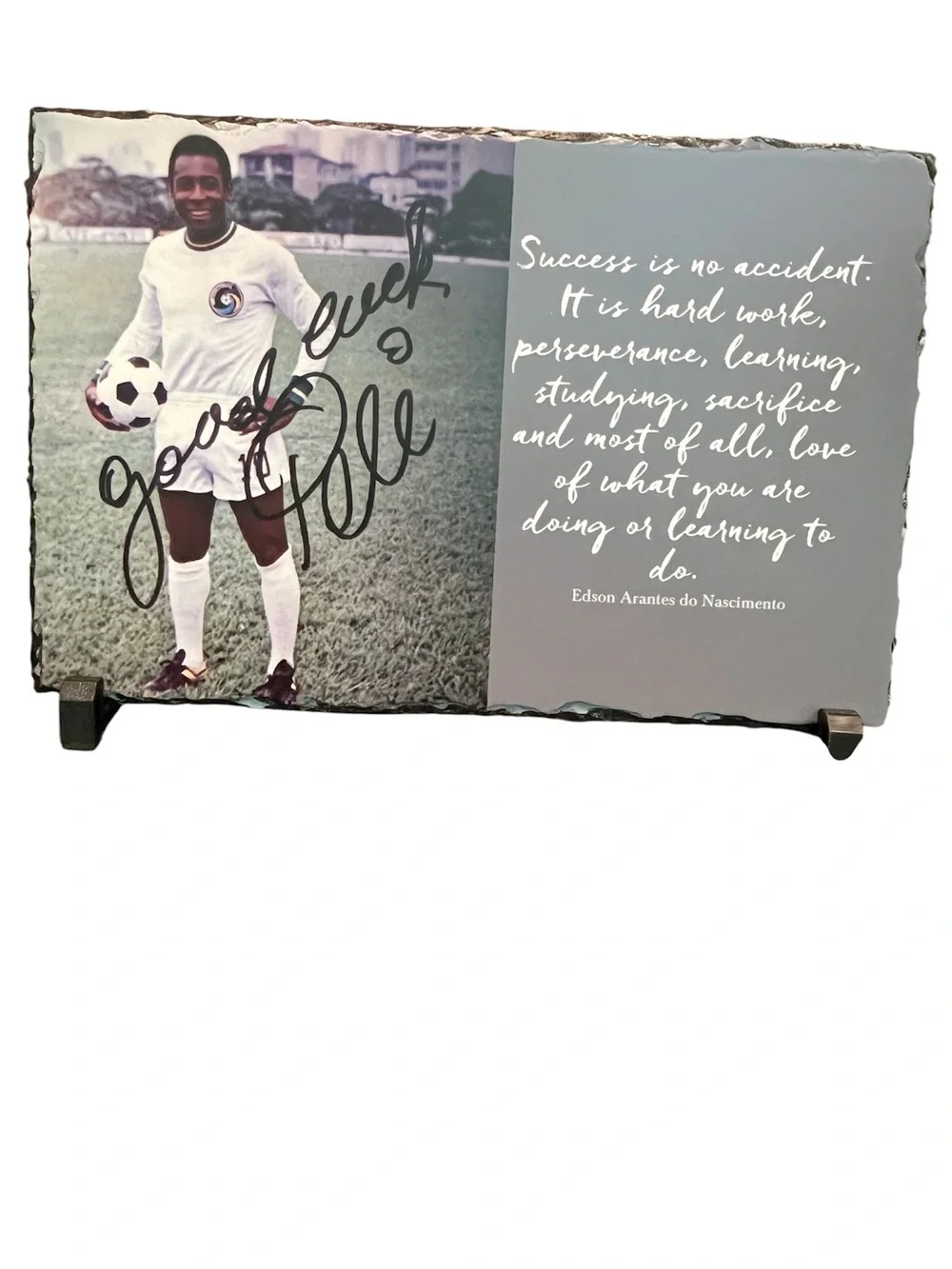 Pelé Inspirational Slate Plaque Memorabilia
